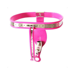 Explore male chastity with this chastity belt, crafted for safe and comfortable play with a waistline range from 23.62 to 35.43 inches.