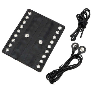 Featuring an image of Leather Sleeve Penis Electro Torture Instrument displaying the robust ABS powerbox for safe and reliable use.