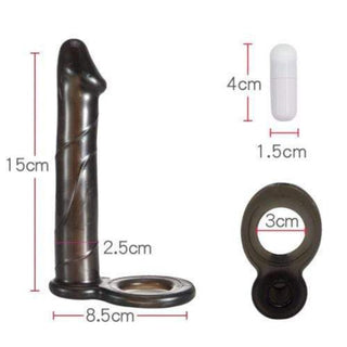This is an image of the strap-on dildo extender designed to amplify intimate moments and deliver double the pleasure with a realistic texture and hands-free stimulation.