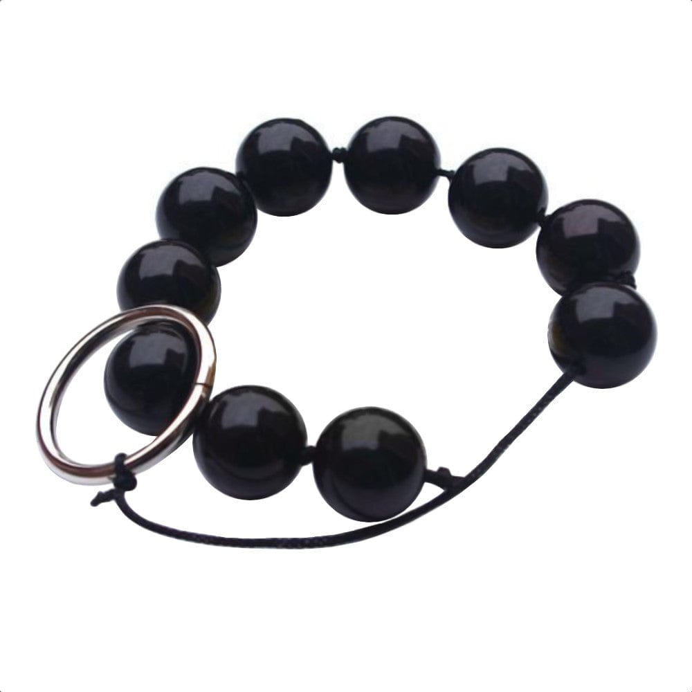 Check out an image of Black Acrylic Pearl Ball String, crafted from high-quality acrylic for safety and comfort.