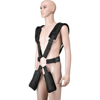 Leg-Spreading Body Harness Sex Sling with adjustable straps for a secure fit.