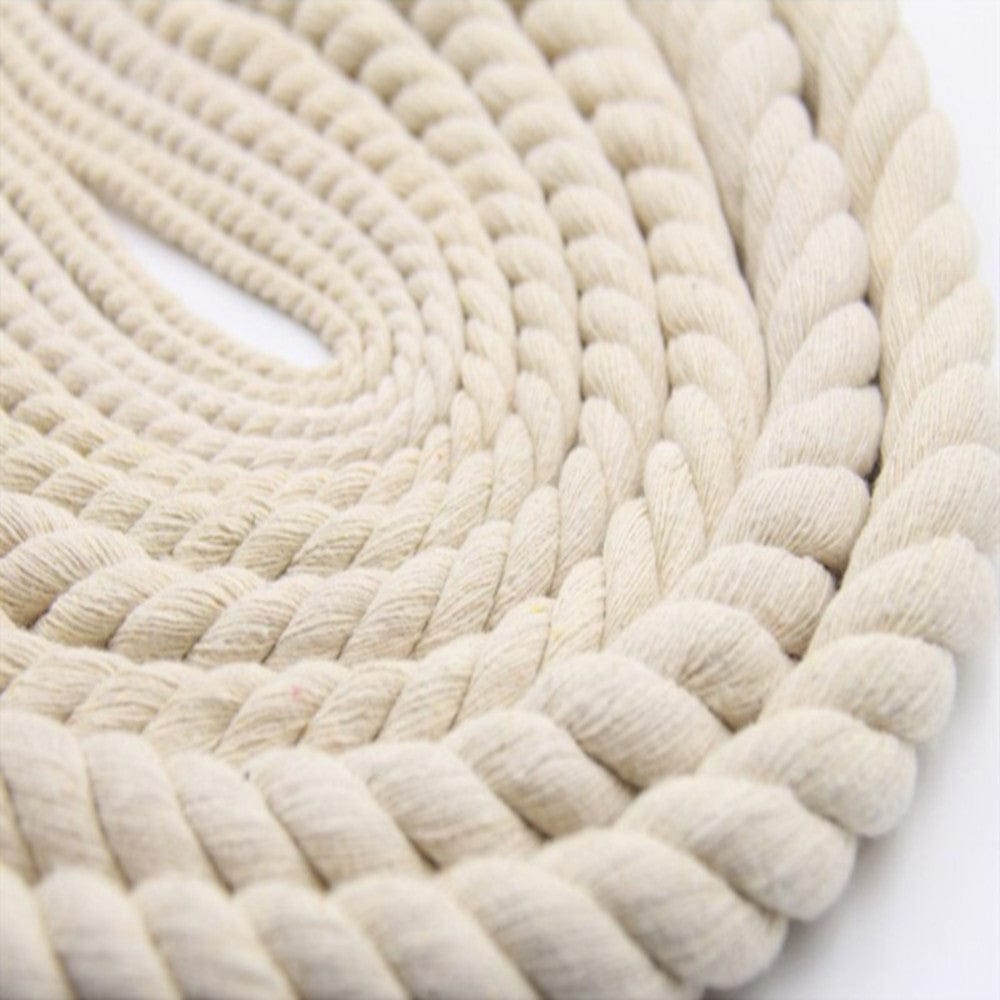 In the photograph, you can see an image of Twisted Cotton Skin-Friendly Kinbaku Bondage Rope Play in white color with 10 meters length and 0.39 inch diameter.