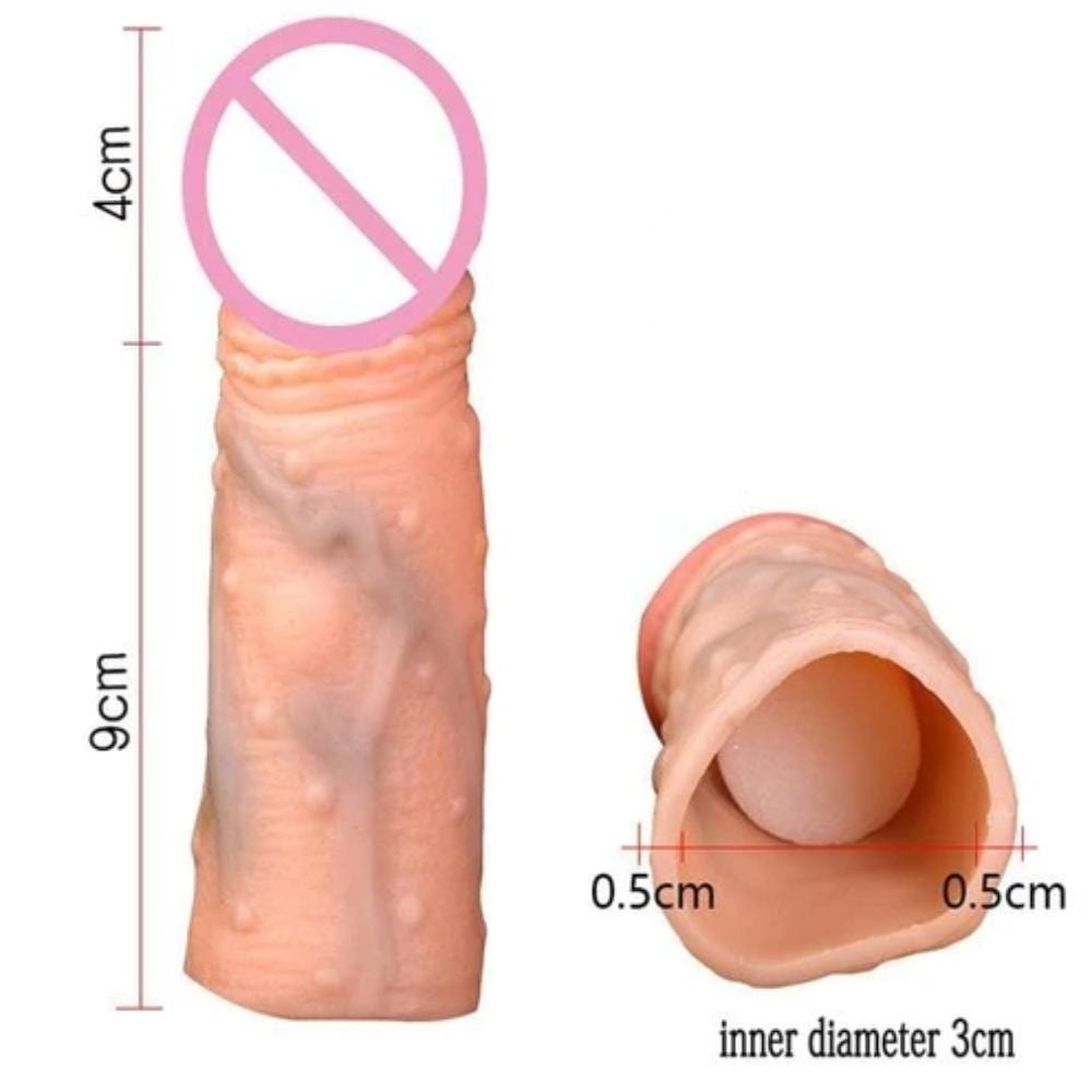 This is an image of Instant Growth Natural Silicone Penis Sleeve Penis Extender made from high-quality TPE material for safety and authenticity.