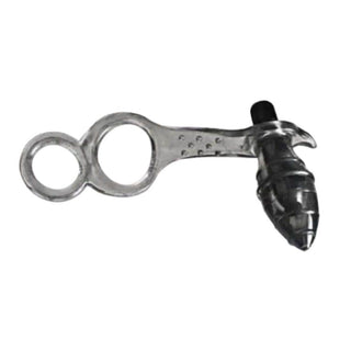 Here is an image of Dual Choke Ring With Anal Stimulator in Black Hourglass-Shaped Plug with Black Bullet variant