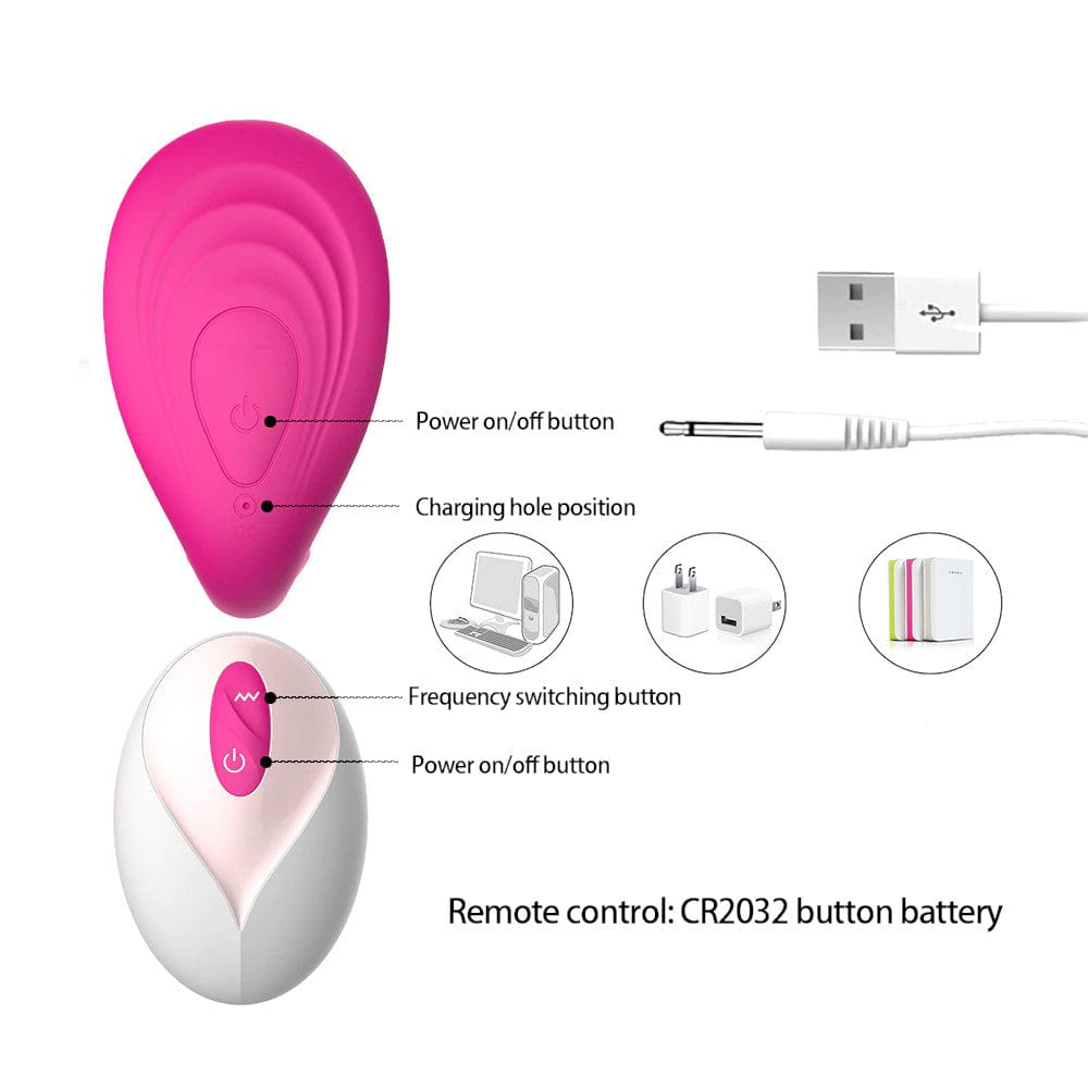 A waterproof butterfly vibrator designed for bath or shower use with USB charging capability.