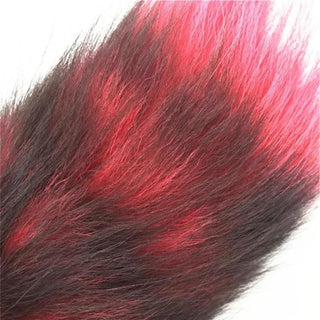 Black and Red Stripes Cat Tail Metallic Tail