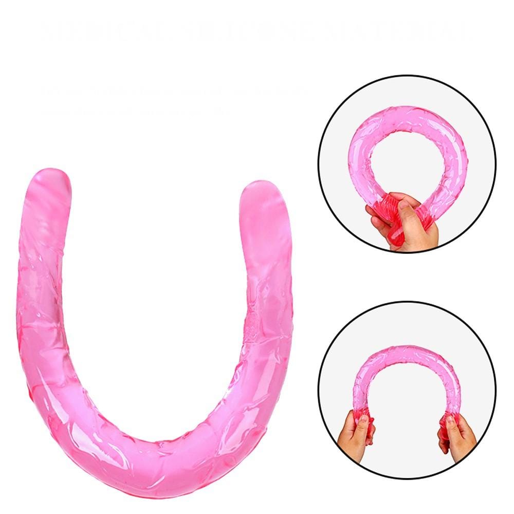 Here is an image of Flexible Jelly 17 Inch Long Double Sided Anal Plug with sleek bulbous tips.