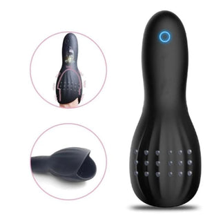 You are looking at an image of Vitality Trainer Pocket Pussy 10-Mode Penis Stroker Masturbator made from body-safe silicone material for a lifelike feel.
