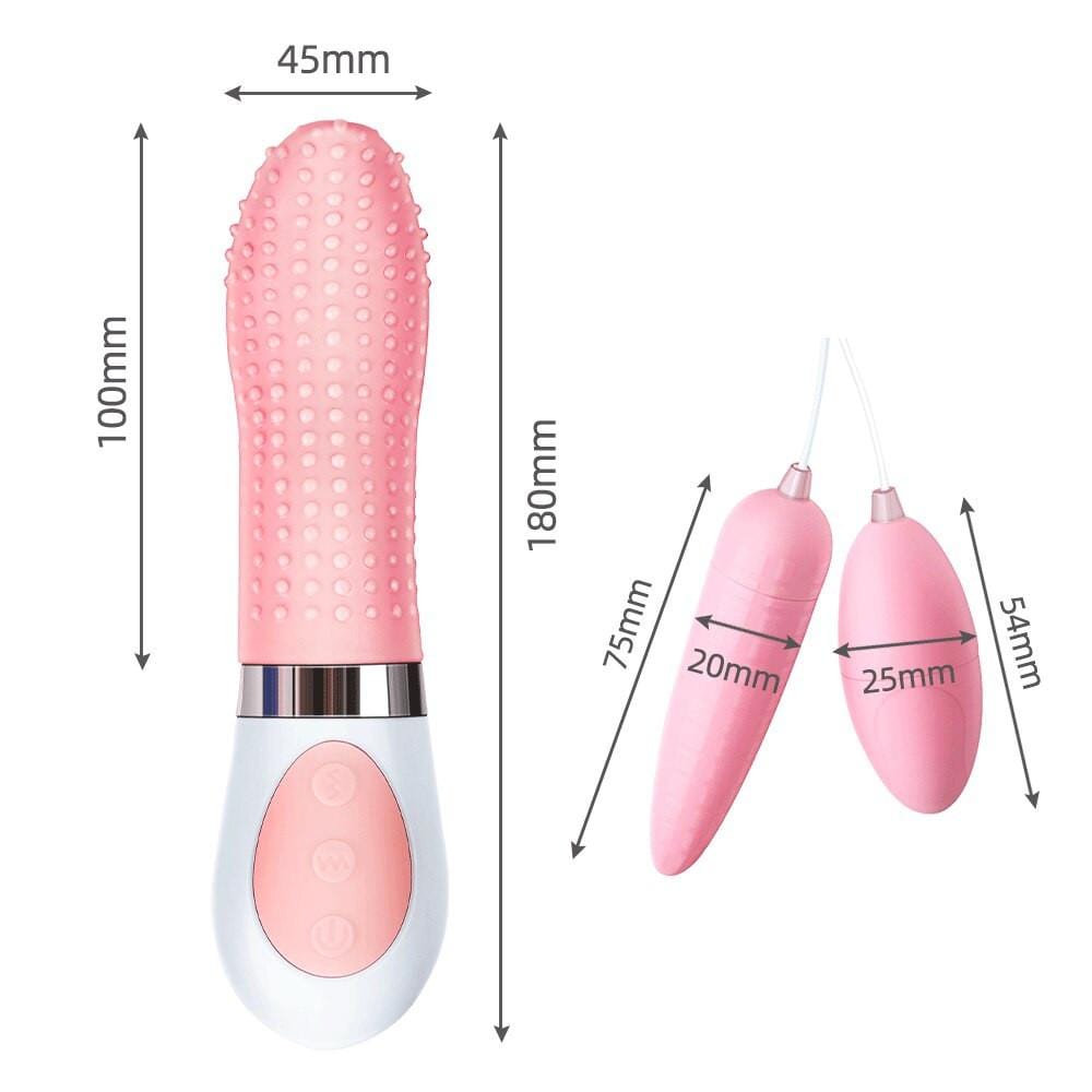 Dotted Tongue Vibrating Kegel Balls, the perfect size for intimate exploration with a smooth finish for added comfort.