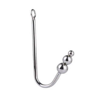 Beaded Stainless Steel Fetish Anal Hook handle width 0.47 inch for 3 Balls model.
