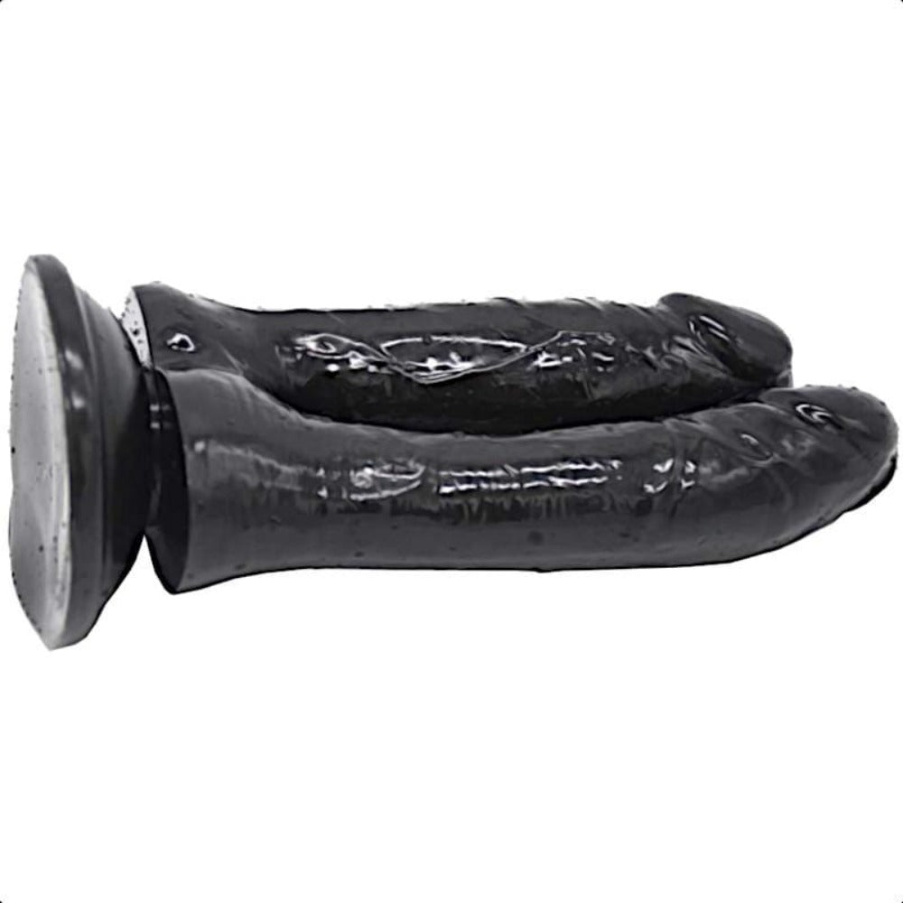 Check out an image of DIY Stimulation Double Penetration Dildo in flesh and black color options.