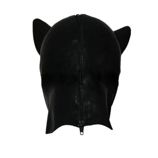 A latex mask image of Animal Play Fetish Pup Bondage Hood, featuring durable material and realistic detailing for a comfortable and sensory experience.