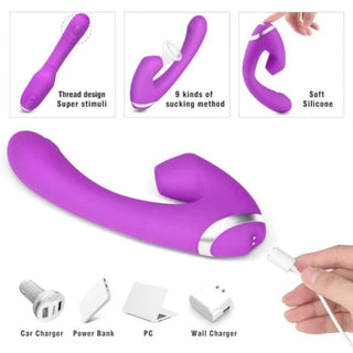 Clit Sucking Pulse G Spot Vibrator Massager featuring whisper-quiet operation for discreet use.