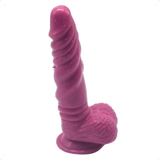 A close-up of the flexible PVC material of the Winding Ribbed Stimulator 8 Inch Knot Dildo