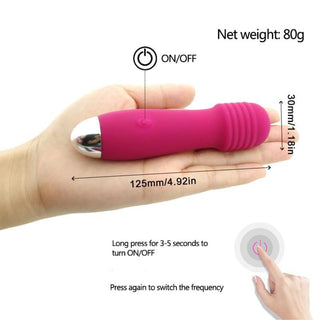 Check out an image of Pocket Wand Mic Mini Wand Massager with seven-speed vibration settings.