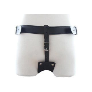 Leather Butt Plug Chastity Belt Harness