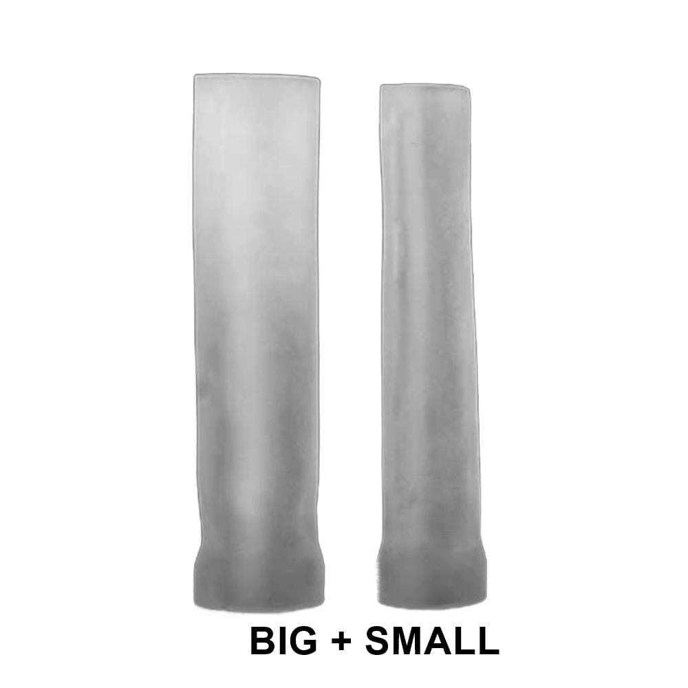 A visual representation of the 5.7-inch length and 0.75-inch internal diameter of the Stretchy Tube Silicone Cock Sleeve Extender.