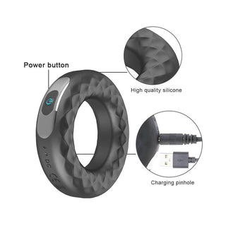 Feast your eyes on an image of the black color and silicone material of Stylish Rechargeable Vibrating Cock Ring