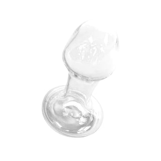 An image showcasing the sleek and glossy surface of the glass anal plug for unparalleled pleasure.