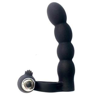 What you see is an image of Strapless 5-Inch Ring Dildo in black color, featuring premium silicone material for durability.