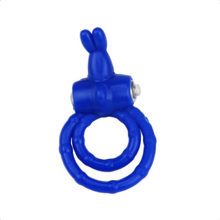 Blue bunny ring with snug fit and precise clitoral stimulation for added pleasure.