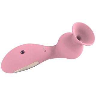 Feast your eyes on an image of Ergonomic Tongue Orgasm Clit Sucker Vibrator Nipple Stimulator in pink color with a warming feature replicating oral stimulation for lifelike sensations.