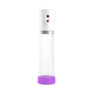 Silicone electric penis pump with hands-free operation and easy-to-use buttons for control.