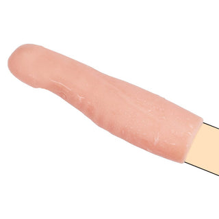 Presenting an image of a flesh-colored silicone penis sleeve crafted for comfort and safety.