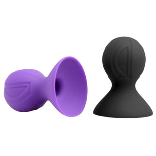 Take a look at an image of Small Badass Stimulator Silicone Nipple Toy in purple color, small size: 2.76 inches length, 2.13 inches diameter.