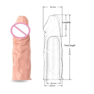 Presenting an image of Super Elastic Lifelike Silicone Cock Extensions, made from high-quality silicone for comfort and care.