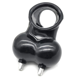 This is an image of the Electro Shock Ready Vibrating Cock Ring And Balls Non-Silicone bringing an electrifying twist to intimacy.