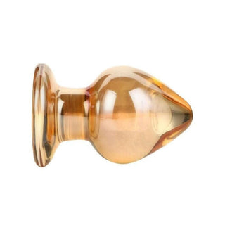 Big and Chunky Golden Glass Plug 3.54 to 3.74 Inches Long