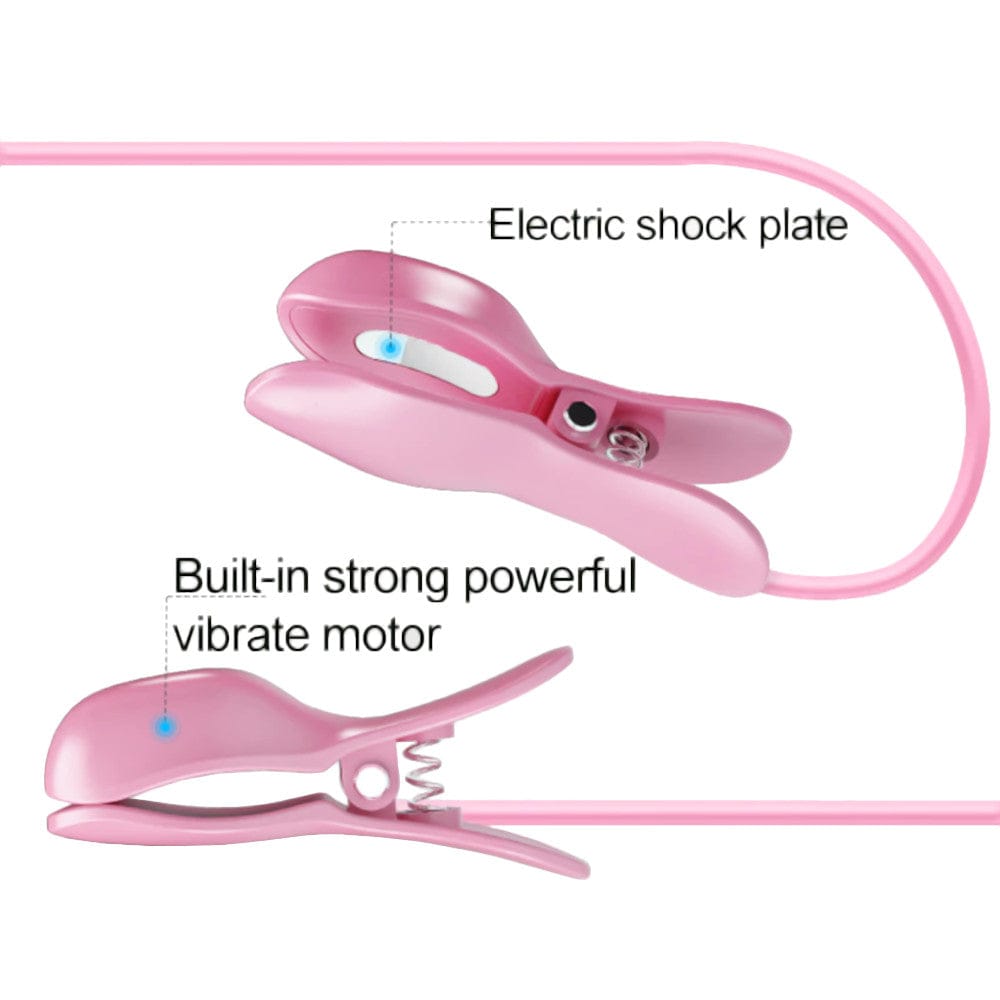 A visual representation of the Pink Vibrating Electro Nipple Clamps Set, designed for comfort and satisfaction.