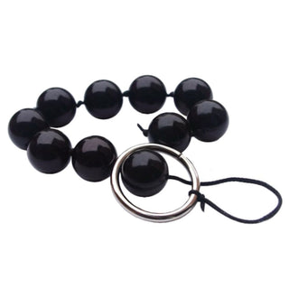 Pictured here is an image of Black Acrylic Pearl Ball String specifications, featuring black color and acrylic material.