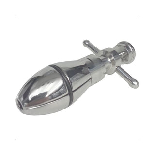 This is an image of Sphincter Stretcher Locking Steel Butt Plug crafted from high-quality stainless steel for durability and comfort.