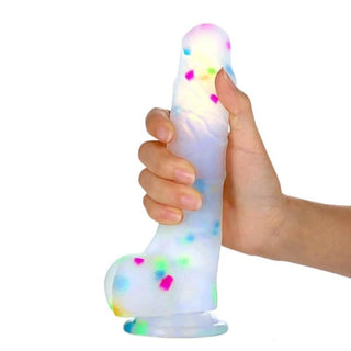 Silicone dildo with suction cup base, perfect for satisfying your cravings for fullness.