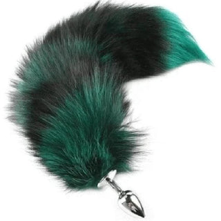 Featuring an image of Super Fluffy and Colorful Fox Tail 22 Inches Long Butt Plug made from high-quality stainless steel and ABS, with a hypoallergenic faux fur tail.