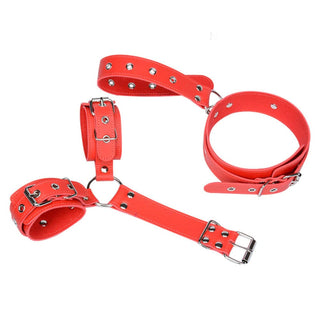 Versatile Total Domination Leather cuffs for various bondage positions and accessories.