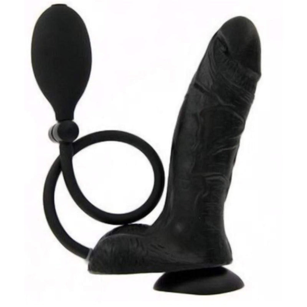 Here is an image of Penile Stimulation Inflatable Dildo, a girthy and textured sex toy for vaginal and anal pleasure.