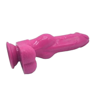 View of the white Large Dog Knot Dildo With Suction Cup, made of medical-grade silicone for a lifelike feel and 100% body-safe experience.