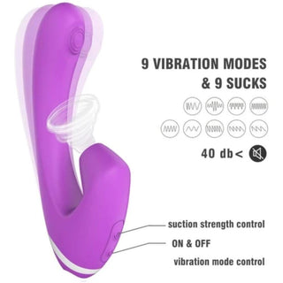 Clit Sucking Pulse G Spot Vibrator Massager with a curved shaft for G-spot stimulation.