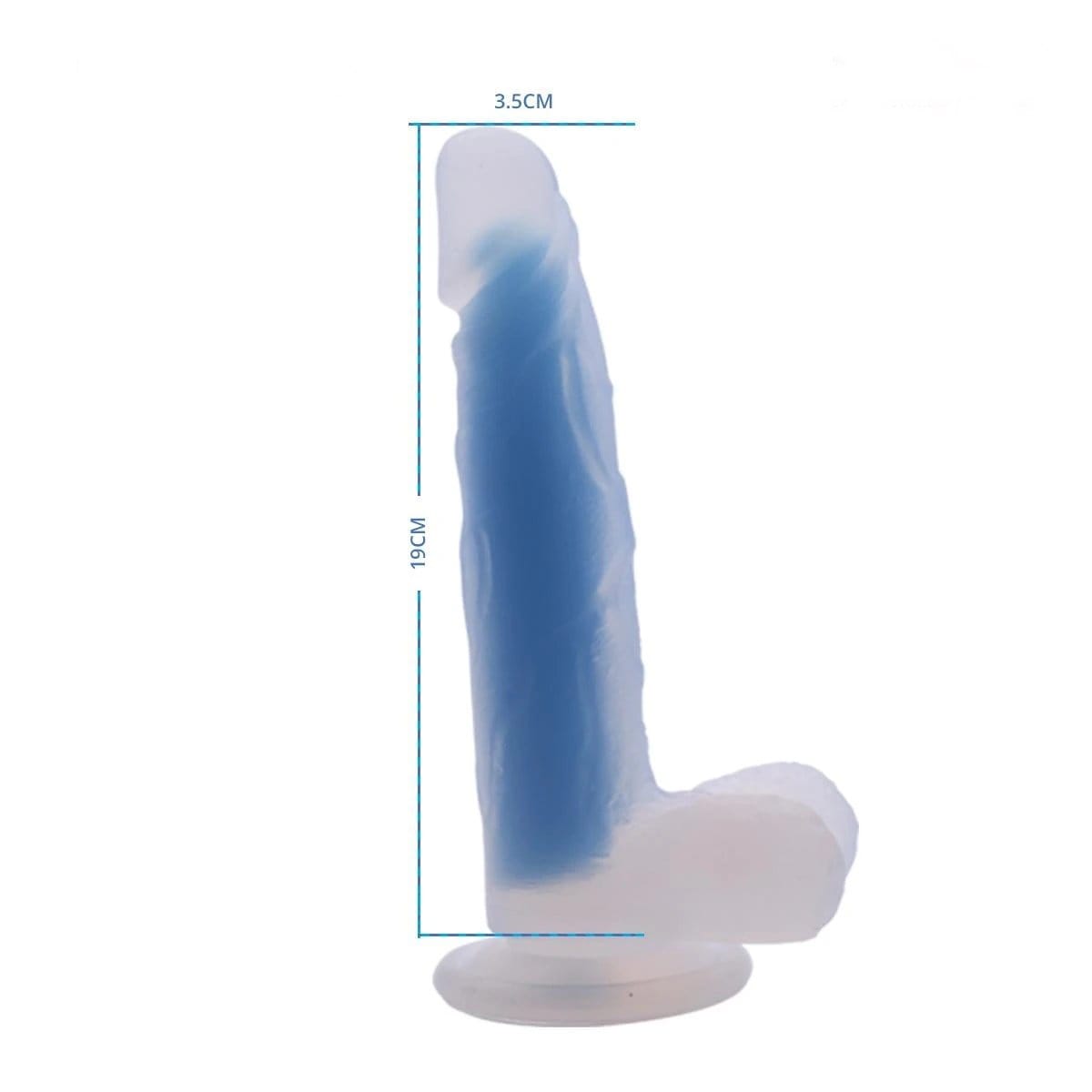 Orange glow in the dark dildo with 5.9 inches insertable length image.