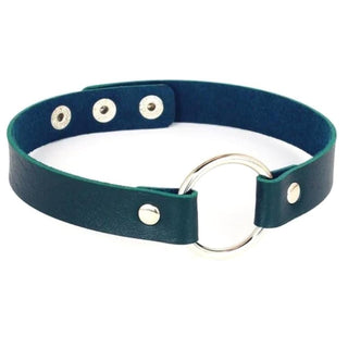 Image displaying Colorful Synthetic Leather BDSM Choker in black color