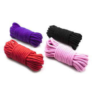 Displaying an image of Bondage Roleplay Rope Gag Mouth in black, pink, purple, and red colors.