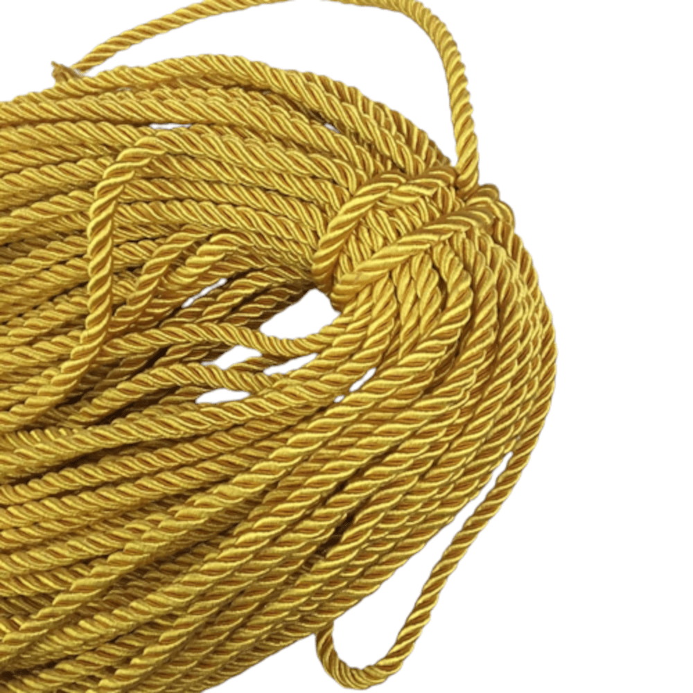 Bronze, gold, white, black, beige, rose red, red, silver, brown, purple and gold, light green and gold, red and gold, sky blue and gold, brown and gold, twisted gold, black and white, navy blue and gold nylon ropes.