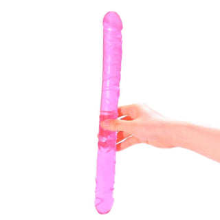 Experience intense pleasure with this 16.5 inch double dildo featuring bendable and soft medical-grade silicone.