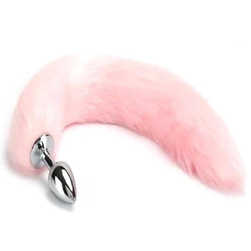 Displaying an image of Stunningly Sexy Fox Tail Plug 18 Inches Long featuring a light purple tail.