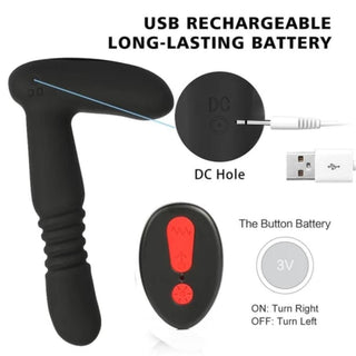 Backdoor Pleasure Remote Dildo Thrusting Vibrating Butt Plug