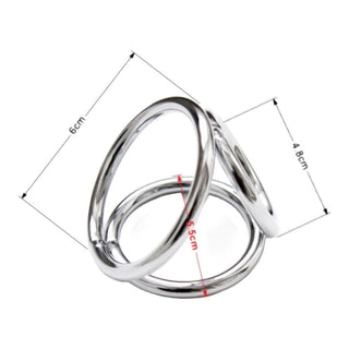Stainless Metal Cock and Ball Ring With Nipple Clamps - Experience a new level of pleasure with this durable accessory.