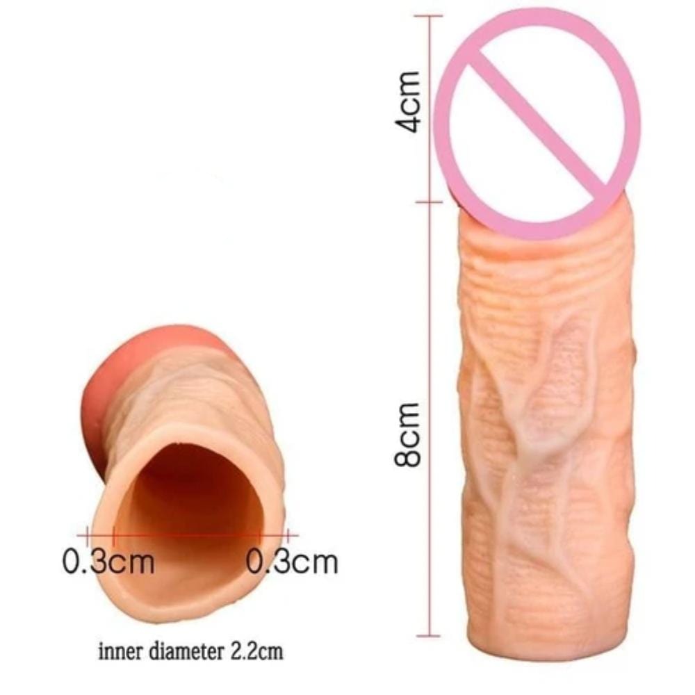 Presenting an image of Instant Growth Natural Silicone Penis Sleeve Penis Extender offering an empowering sensation and stamina enhancement.